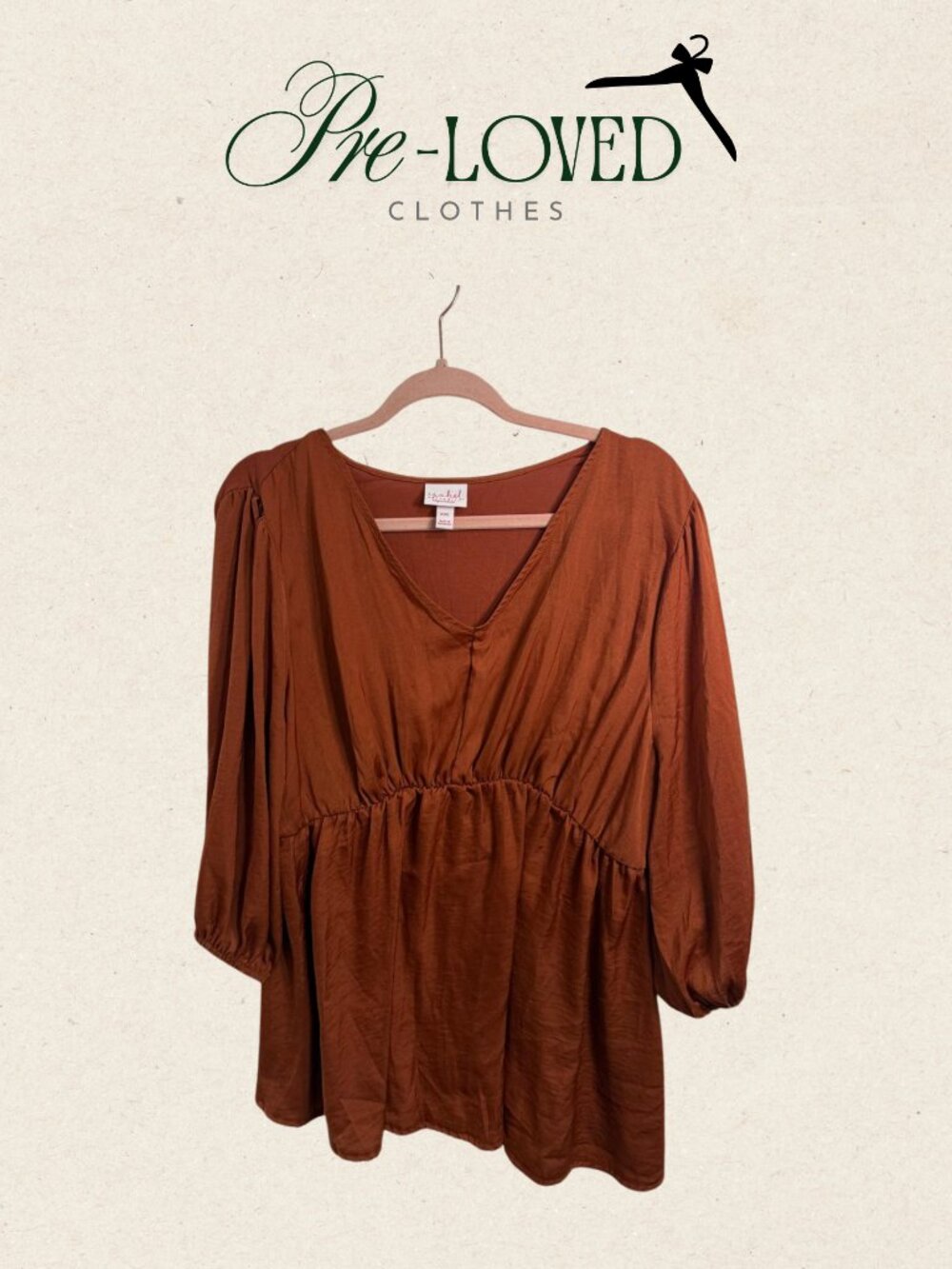 Rust Empire Waist Babydoll Dress